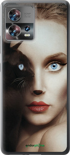 Силиконовый чехол Взгляд женщины и кошки для Motorola Edge 30 Fusion 5G - 4041u-3198 изображение 