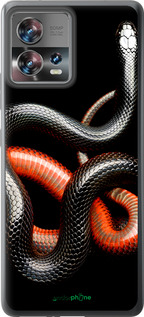 Силиконовый чехол Красно-черная змея на черном фоне для Motorola Edge 30 Fusion 5G - 4063u-3198 изображение 