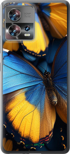 Силиконовый чехол Желто-голубые бабочки для Motorola Edge 30 Fusion 5G - 6046u-3198 изображение 