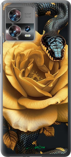 Силиконовый чехол Black snake and golden rose для Motorola Edge 30 Fusion 5G - 6068u-3198 изображение 