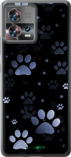 Силиконовый чехол С синими отпечатками лап для Motorola Edge 30 Fusion 5G - 6441u-3198 изображение 