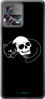 Силиконовый чехол С изображением кота и черепа для Motorola Edge 30 Fusion 5G - 6491u-3198 изображение 
