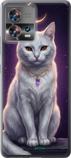 Силиконовый чехол Mystic White Cat Gothic Dark Purple Gold для Motorola Edge 30 Fusion 5G - 6805u-3198 изображение 