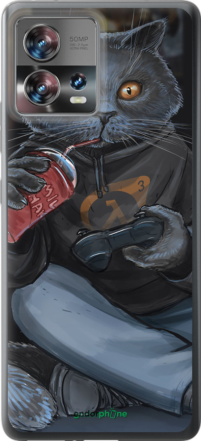 Силиконовый чехол gamer cat для Motorola Edge 30 Fusion 5G - 4140u-3198 изображение 