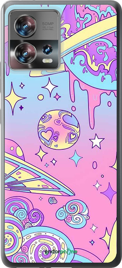 Силиконовый чехол Розовая галактика для Motorola Edge 30 Fusion 5G - 4146u-3198 изображение 