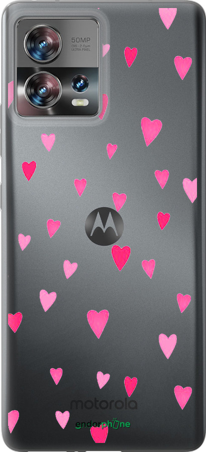 Силиконовый чехол Сердечки 2 для Motorola Edge 30 Fusion 5G - 4763u-3198 изображение 