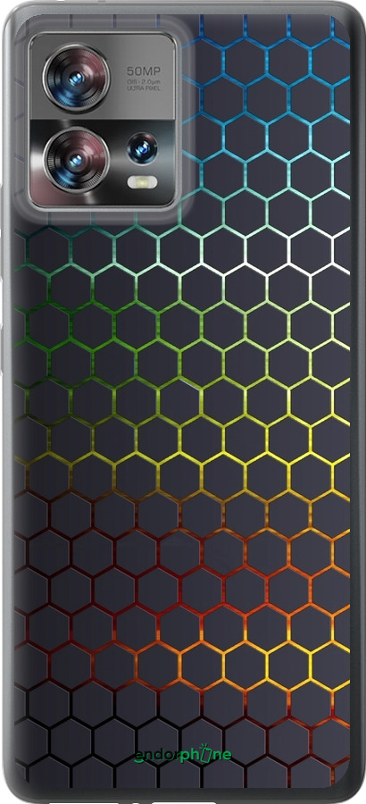 Силиконовый чехол Переливающиеся соты для Motorola Edge 30 Fusion 5G - 498u-3198 изображение 