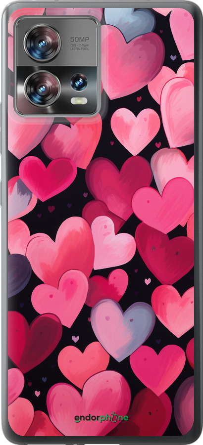 Силиконовый чехол Сердечки 4 для Motorola Edge 30 Fusion 5G - 5662u-3198 изображение 
