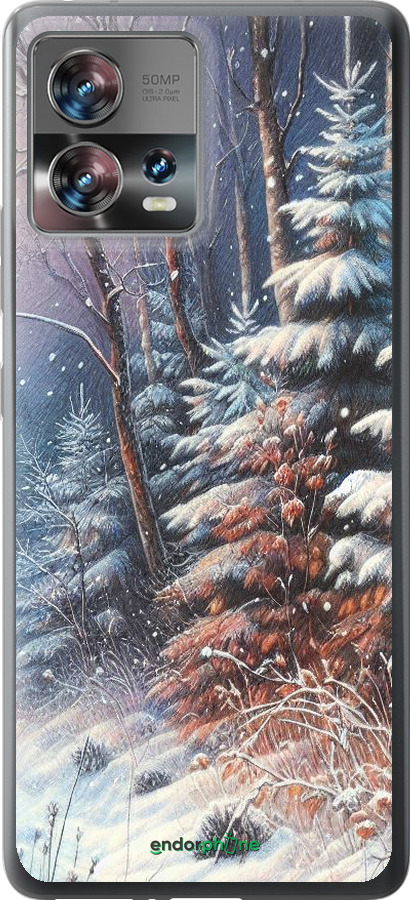 Силиконовый чехол Зимний пейзаж для Motorola Edge 30 Fusion 5G - 5814u-3198 изображение 