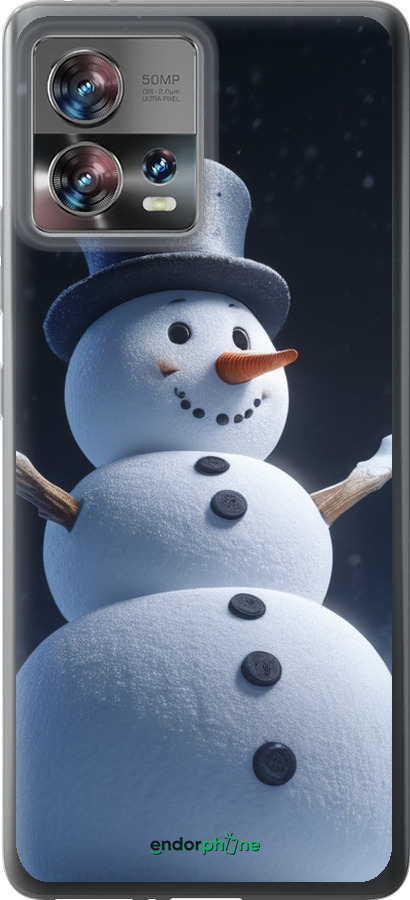 Силиконовый чехол Снеговик для Motorola Edge 30 Fusion 5G - 5826u-3198 изображение 