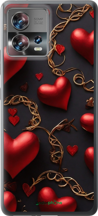 Силиконовый чехол Сердечки для Motorola Edge 30 Fusion 5G - 5831u-3198 изображение 