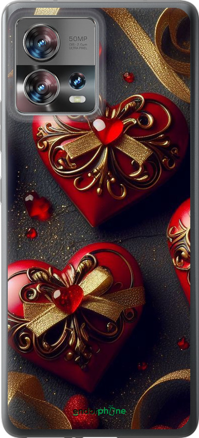 Силиконовый чехол Сердечки v4 для Motorola Edge 30 Fusion 5G - 5834u-3198 изображение 