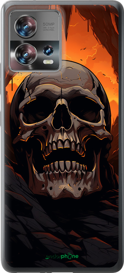 Силиконовый чехол Череп в пещере для Motorola Edge 30 Fusion 5G - 5959u-3198 изображение 