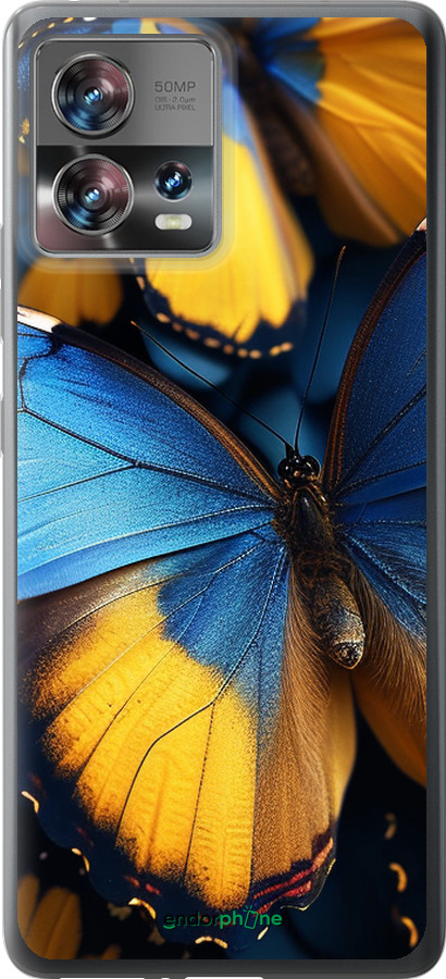 Силиконовый чехол Желто-голубые бабочки для Motorola Edge 30 Fusion 5G - 6046u-3198 изображение 