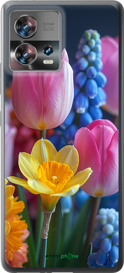 Силиконовый чехол Весенние цветы для Motorola Edge 30 Fusion 5G - 6058u-3198 изображение 