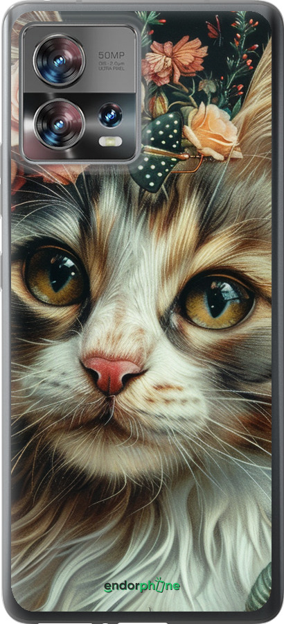 Силиконовый чехол Cats and flowers для Motorola Edge 30 Fusion 5G - 6069u-3198 изображение 
