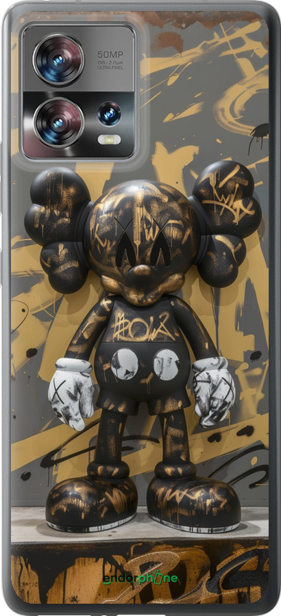 Силиконовый чехол Bronze kaws для Motorola Edge 30 Fusion 5G - 6097u-3198 изображение 