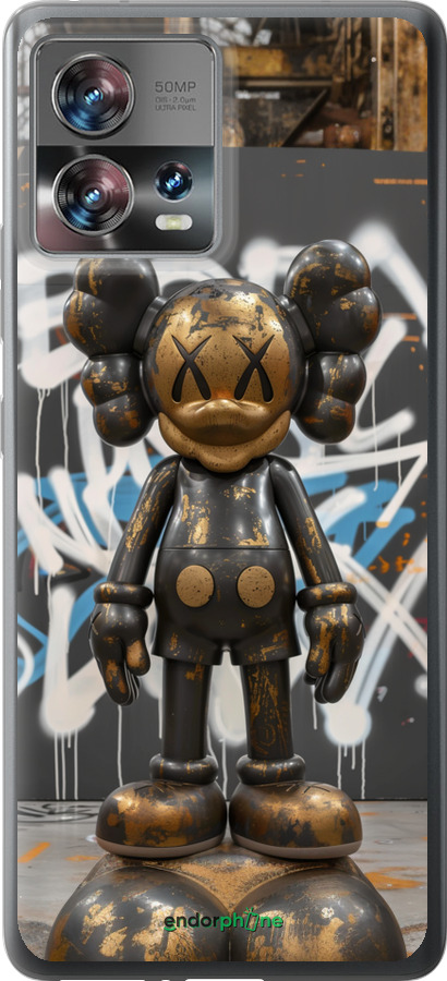 Силиконовый чехол Bronze kaws v3 для Motorola Edge 30 Fusion 5G - 6099u-3198 изображение 