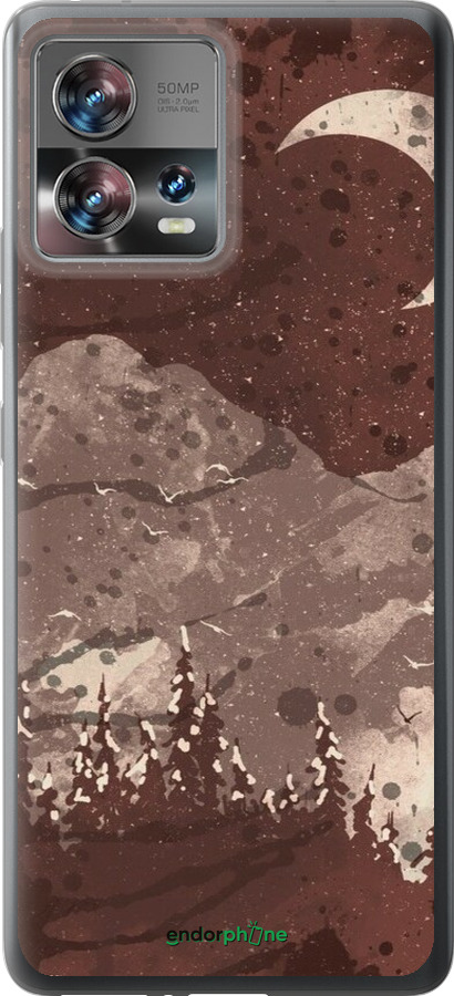 Силиконовый чехол С изображением лунного пейзажа в ночном лесу для Motorola Edge 30 Fusion 5G - 6546u-3198 изображение 