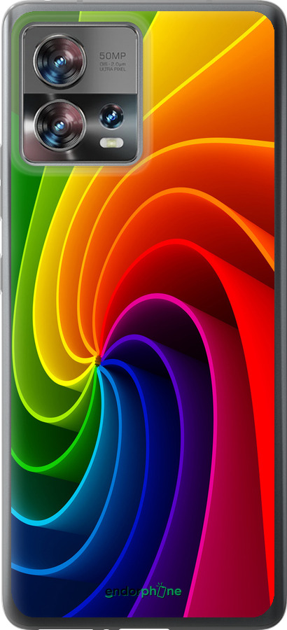 Силиконовый чехол Радужный вихрь для Motorola Edge 30 Fusion 5G - 747u-3198 изображение 