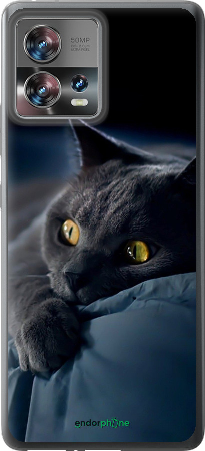 Силиконовый чехол Дымчатый кот для Motorola Edge 30 Fusion 5G - 825u-3198 изображение 