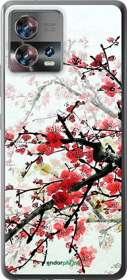 Силиконовый чехол Цветущий куст для Motorola Edge 30 Fusion 5G - 831u-3198 изображение 