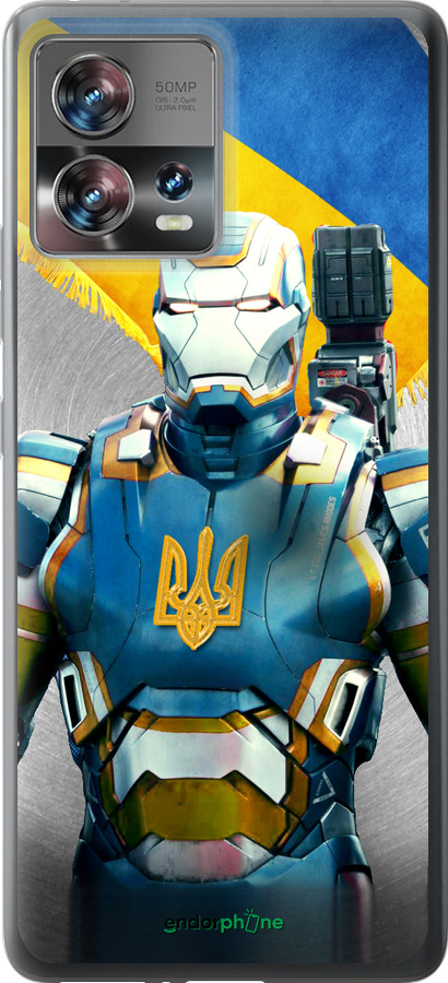 Силиконовый чехол Украинский киборг для Motorola Edge 30 Fusion 5G - 980u-3198 изображение 