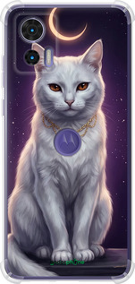 Силіконовий протиударний с посиленими кутами чехол Mystic White Cat Gothic Dark Purple Gold для Motorola Edge 30 Neo - 6805sp-3256 изображение 