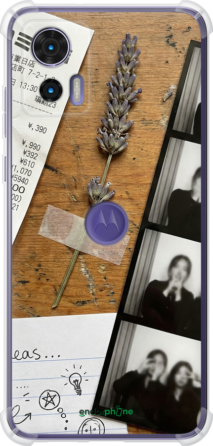 Силикон с усиленными углами чехол Aesthetic Scrapbook Collage для Motorola Edge 30 Neo - 6773sp-3256 изображение 