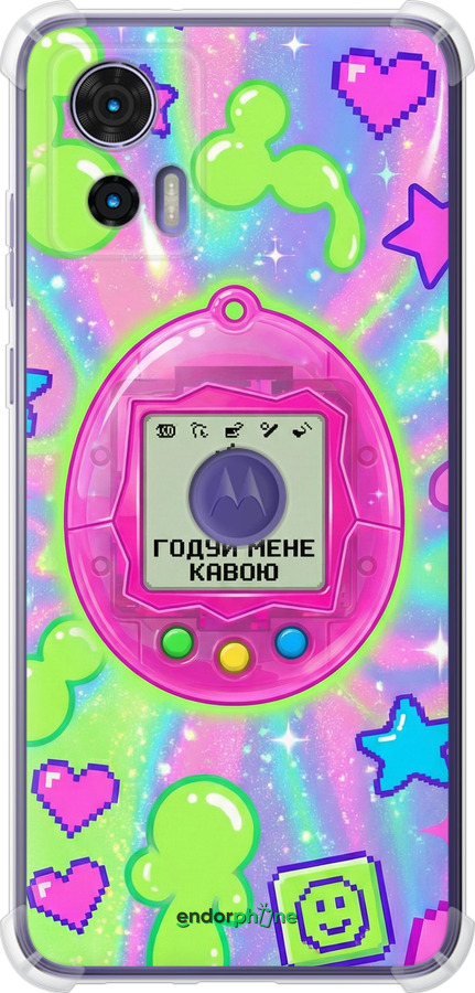 Силикон с усиленными углами чехол Y2K Aesthetic Retro Pet: Годуй мене кавою для Motorola Edge 30 Neo - 6784sp-3256 изображение 