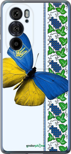 Силиконовый чехол Желто-голубая бабочка для Motorola Edge 30 Pro - 1054u-2826 изображение 