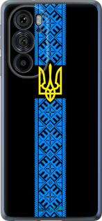 Силиконовый чехол Тризуб в вышиванке для Motorola Edge 30 Pro - 1158u-2826 изображение 