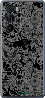 Силиконовый чехол Чёрно-серый стикер бомбинг для Motorola Edge 30 Pro - 2432u-2826 изображение 