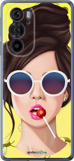 Силиконовый чехол Девушка с чупа-чупсом для Motorola Edge 30 Pro - 3979u-2826 изображение 