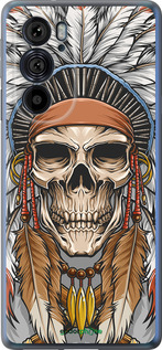 Силиконовый чехол Череп индейца для Motorola Edge 30 Pro - 4032u-2826 изображение 