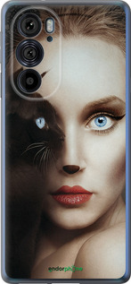 Силиконовый чехол Взгляд женщины и кошки для Motorola Edge 30 Pro - 4041u-2826 изображение 