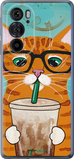 Силиконовый чехол Зеленоглазый кот в очках для Motorola Edge 30 Pro - 4054u-2826 изображение 