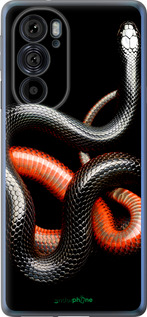 Силиконовый чехол Красно-черная змея на черном фоне для Motorola Edge 30 Pro - 4063u-2826 изображение 