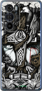 Силиконовый чехол Тату Викинг для Motorola Edge 30 Pro - 4098u-2826 изображение 