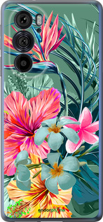 Силиконовый чехол Тропические цветы v1 для Motorola Edge 30 Pro - 4667u-2826 изображение 