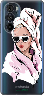Силиконовый чехол Девушка в очках 2 для Motorola Edge 30 Pro - 4714u-2826 изображение 