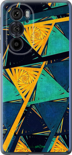 Силиконовый чехол Арт, абстракция, желтый, синий для Motorola Edge 30 Pro - 5382u-2826 изображение 