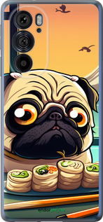 Силиконовый чехол Мопс и суши для Motorola Edge 30 Pro - 5588u-2826 изображение 