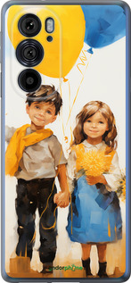 Силиконовый чехол Дети с шариками для Motorola Edge 30 Pro - 5659u-2826 изображение 