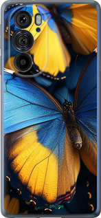 Силиконовый чехол Желто-голубые бабочки для Motorola Edge 30 Pro - 6046u-2826 изображение 