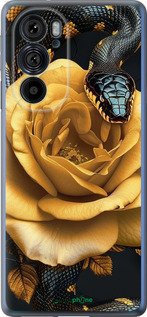 Силиконовый чехол Black snake and golden rose для Motorola Edge 30 Pro - 6068u-2826 изображение 