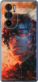 Силиконовый чехол Лицо в пламени для Motorola Edge 30 Pro - 6127u-2826 изображение 