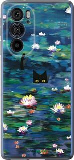 Силиконовый чехол із зображенням водяних лілій та кішок для Motorola Edge 30 Pro - 6257u-2826 изображение 
