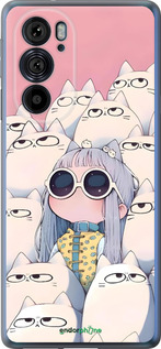 Силиконовый чехол Малышка с котами для Motorola Edge 30 Pro - 6295u-2826 изображение 