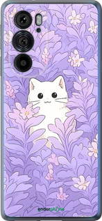 Силиконовый чехол Котик в цветах для Motorola Edge 30 Pro - 6390u-2826 изображение 